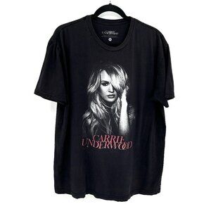 CARRIE UNDERWOOD *Flawed* The Cry Pretty Tour Band T-Shirt Black White Size XL